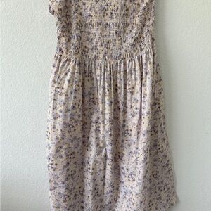 Floral Dress in Cream and Purple